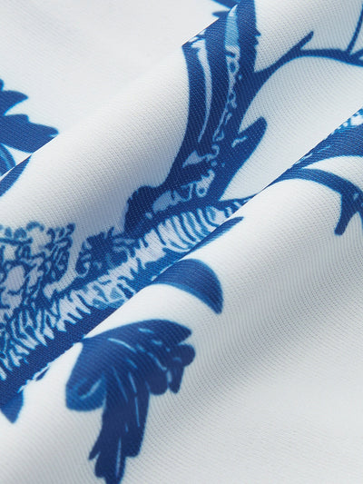 Kuş Desenli Bağcıklı Tek Parça Mayo - JUNETTI®