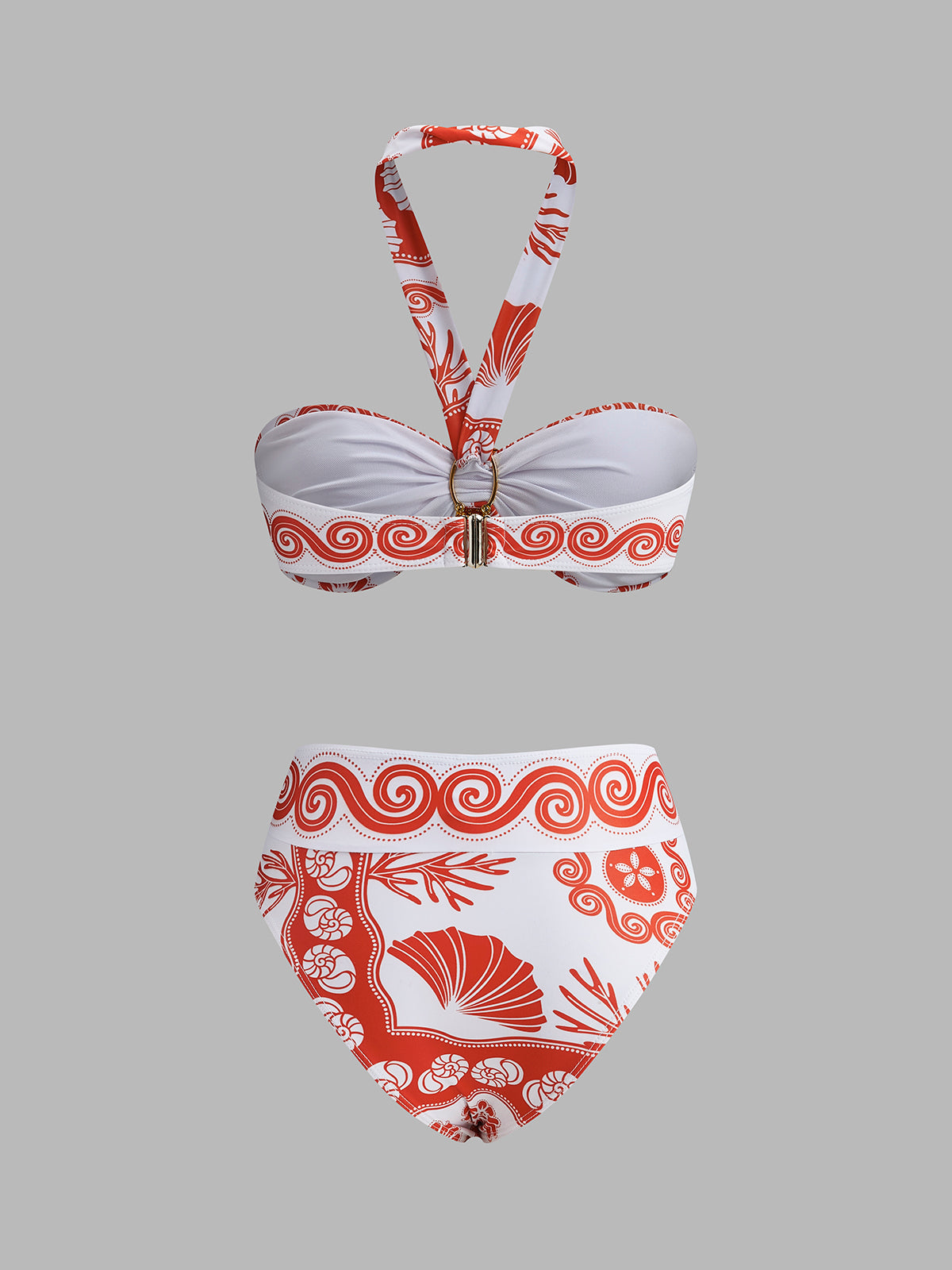 Halter Yaka Desenli Bikini Takımı - JUNETTI®