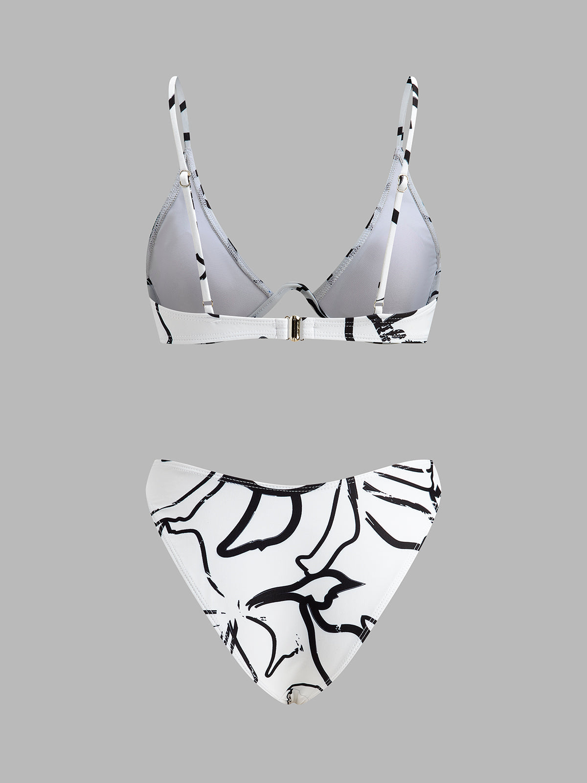 Soyut Desenli Üçgen Bikini Takımı - JUNETTI®
