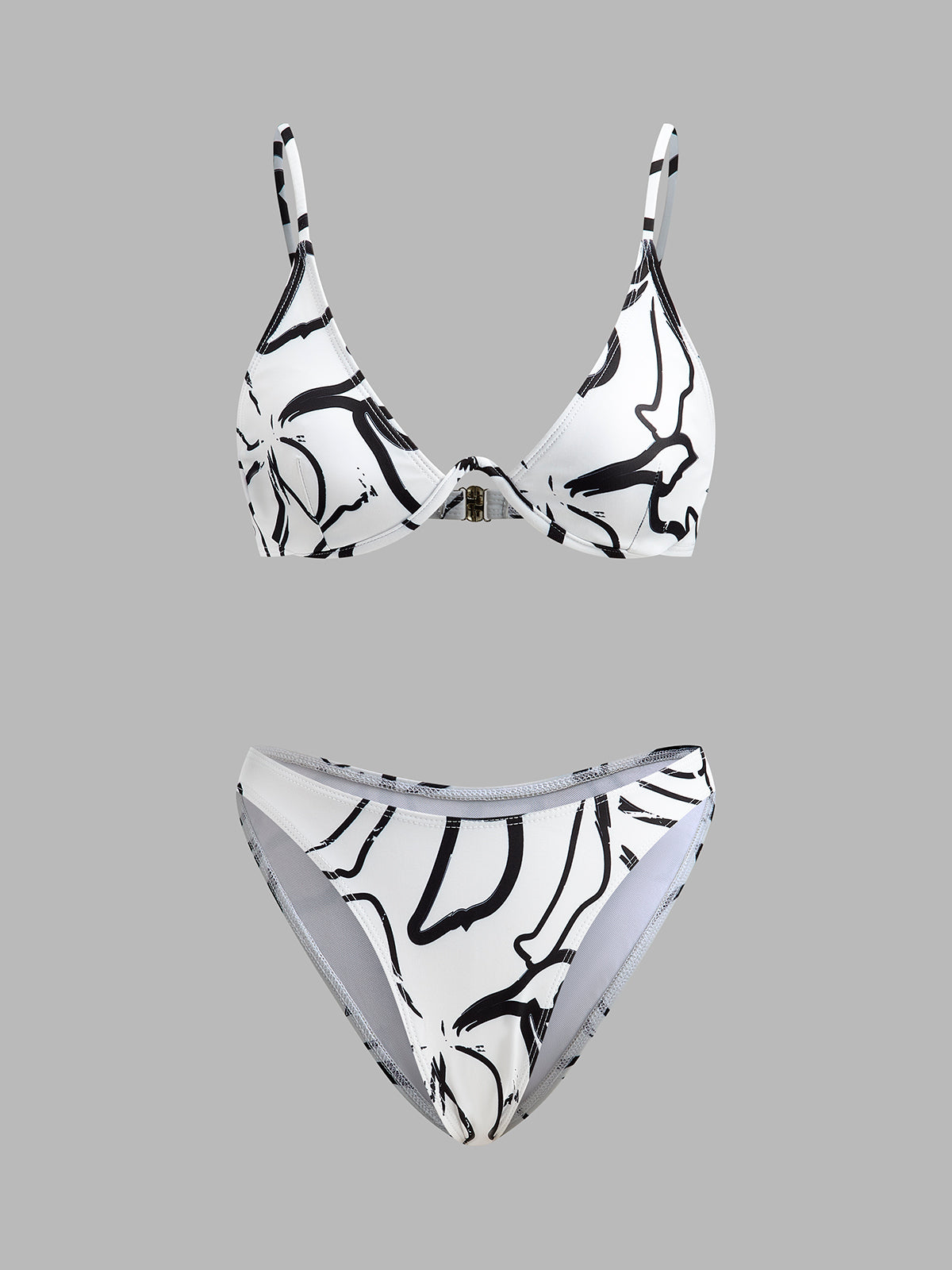 Soyut Desenli Üçgen Bikini Takımı - JUNETTI®