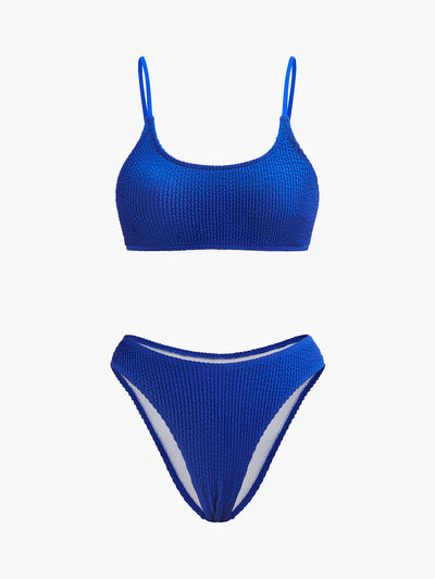 Dokulu Ribana Yüksek Bel Bikini Takımı - JUNETTI®