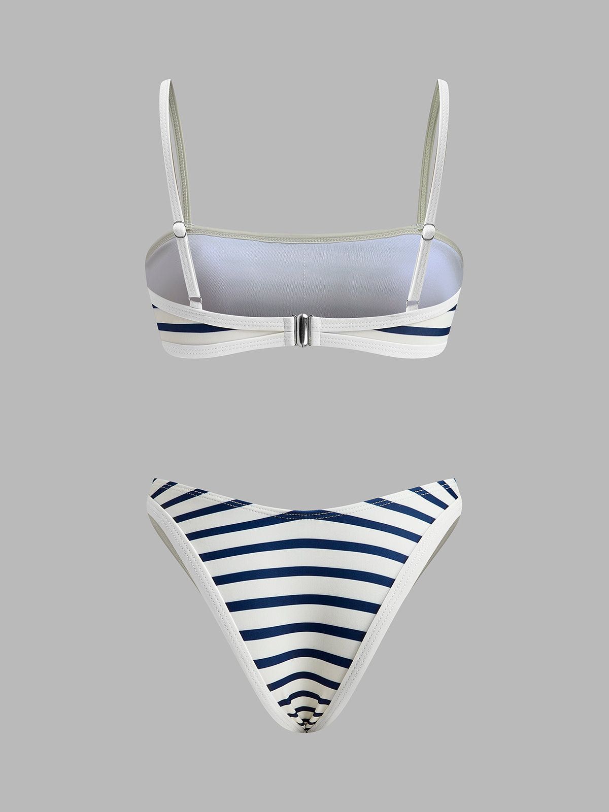 Denizci Çizgili Yüksek Bel Bikini - JUNETTI®