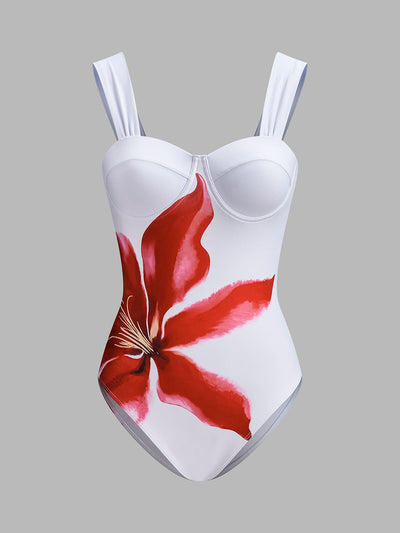 Korse Tarzı Tek Parça Mayo ve Drape Pareo Takımı - JUNETTI®