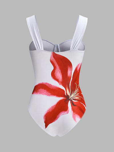 Korse Tarzı Tek Parça Mayo ve Drape Pareo Takımı - JUNETTI®