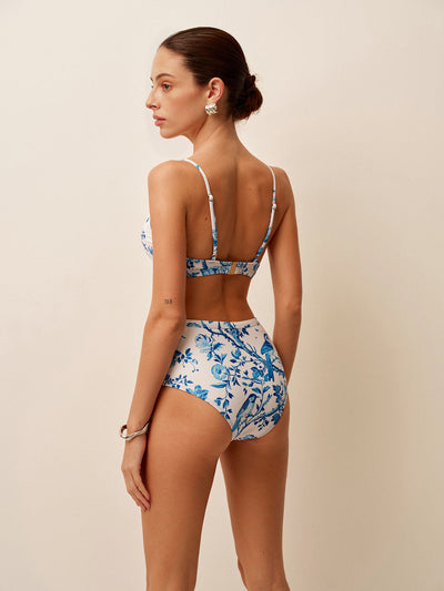 Desenli Yüksek Bel Bikini Takımı - JUNETTI®