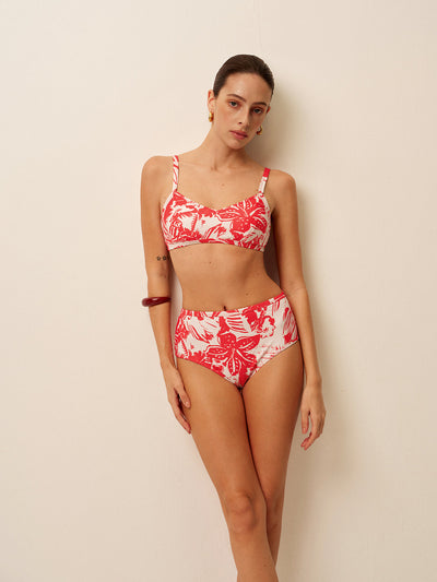 Tropikal Desenli Metal Tokalı Bikini Takımı - JUNETTI®