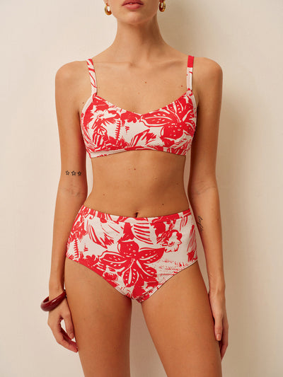 Tropikal Desenli Metal Tokalı Bikini Takımı - JUNETTI®