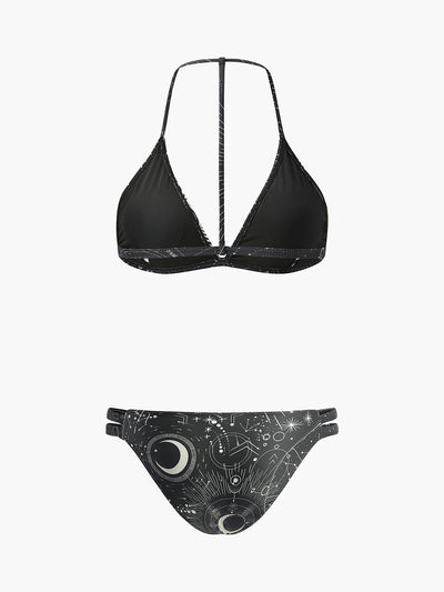 Astroloji Desenli Halter Bikini Takımı - JUNETTI®