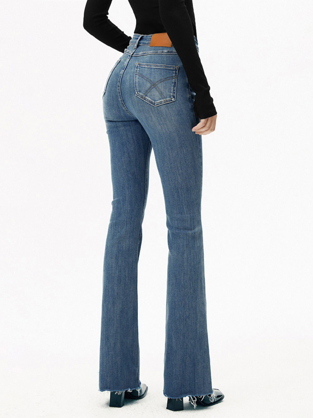Yüksek Bel Denim Bootcut Jean