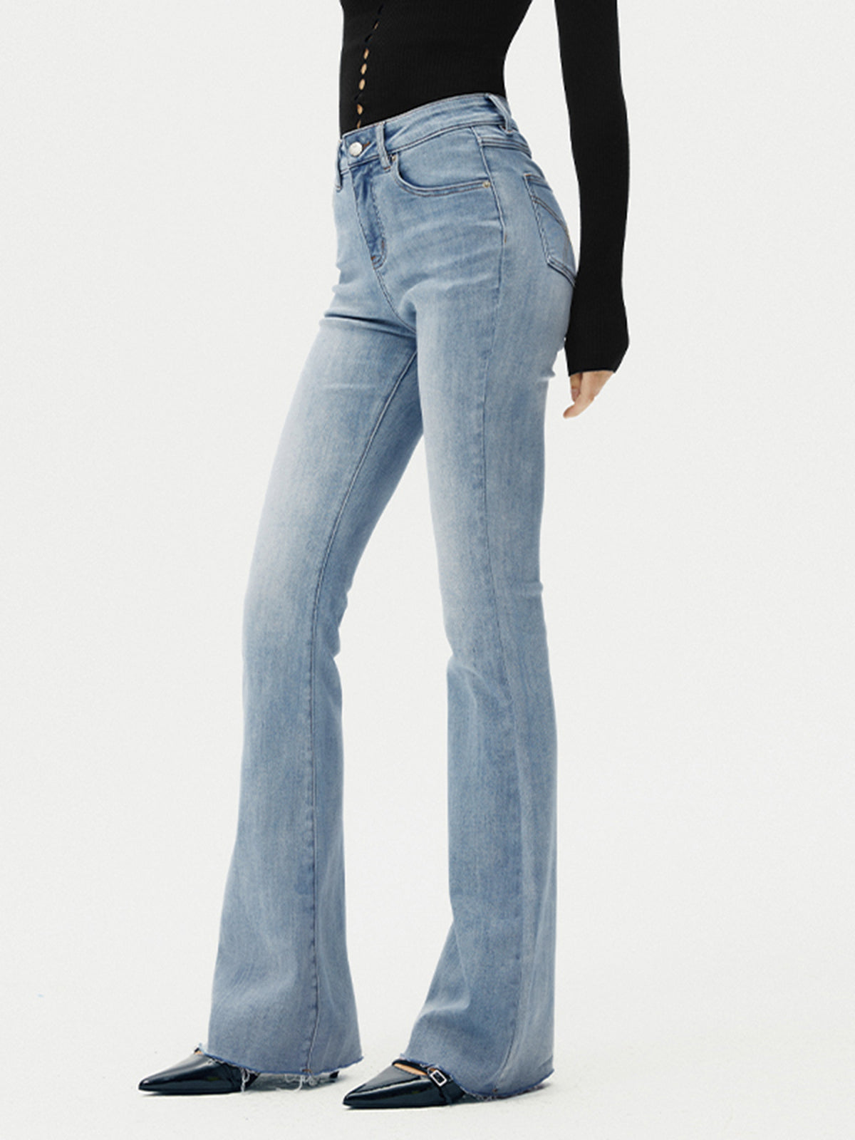 Yüksek Bel Denim Bootcut Jean