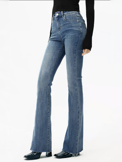 Yüksek Bel Denim Bootcut Jean