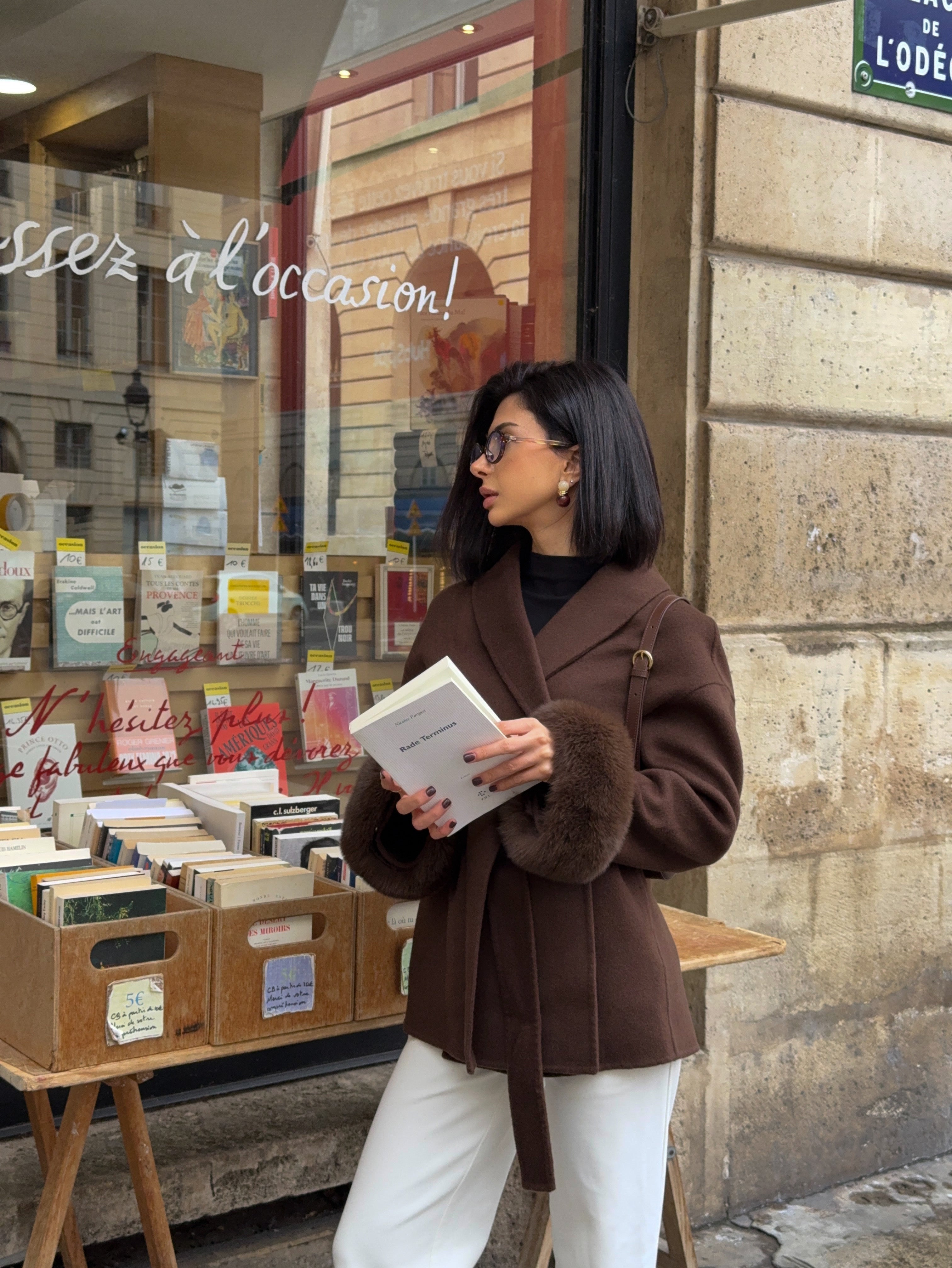 Genève Yün Kaban Kahverengi