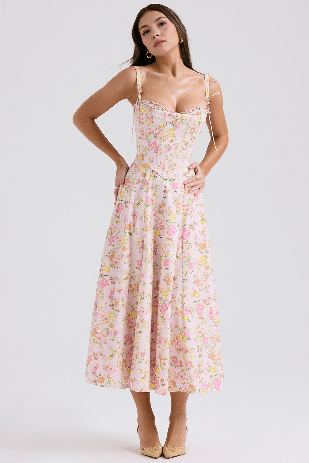 Midi Elbise Louise + Çıkarılabilir Korse