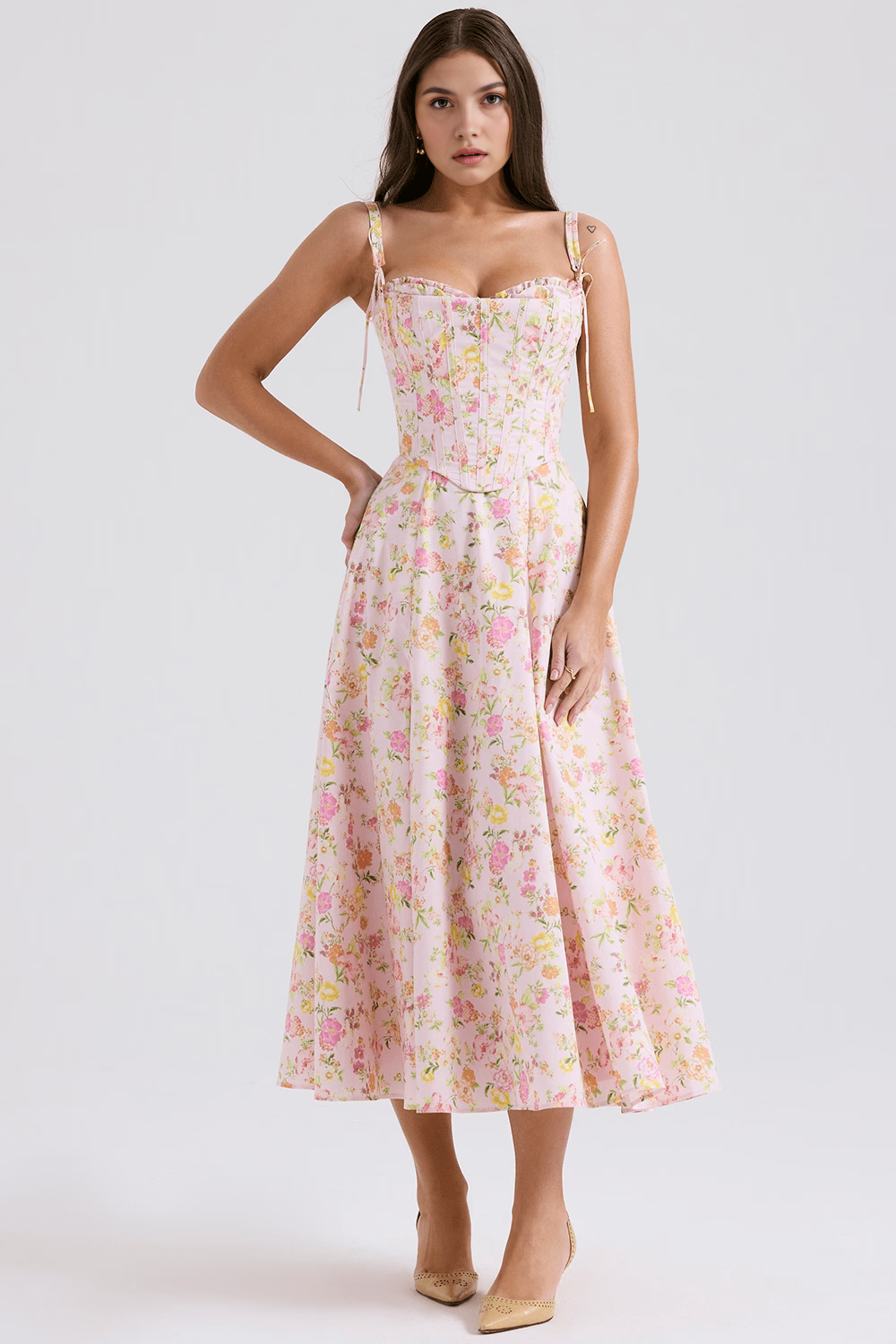 Midi Elbise Louise + Çıkarılabilir Korse