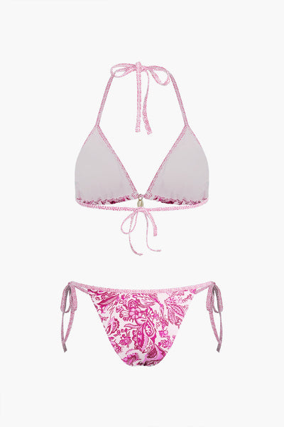 Retro Baskılı Halter Bikini Takımı - JUNETTI®