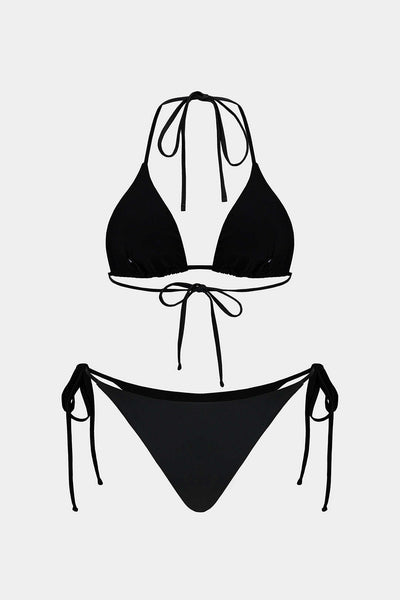 Strass Detaylı Bağlamalı Sırt Dekolteli Bikini Takımı - JUNETTI®