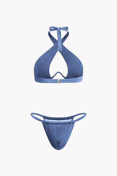 Çapraz Bağlamalı Halter Kesim Bikini Takımı - JUNETTI®