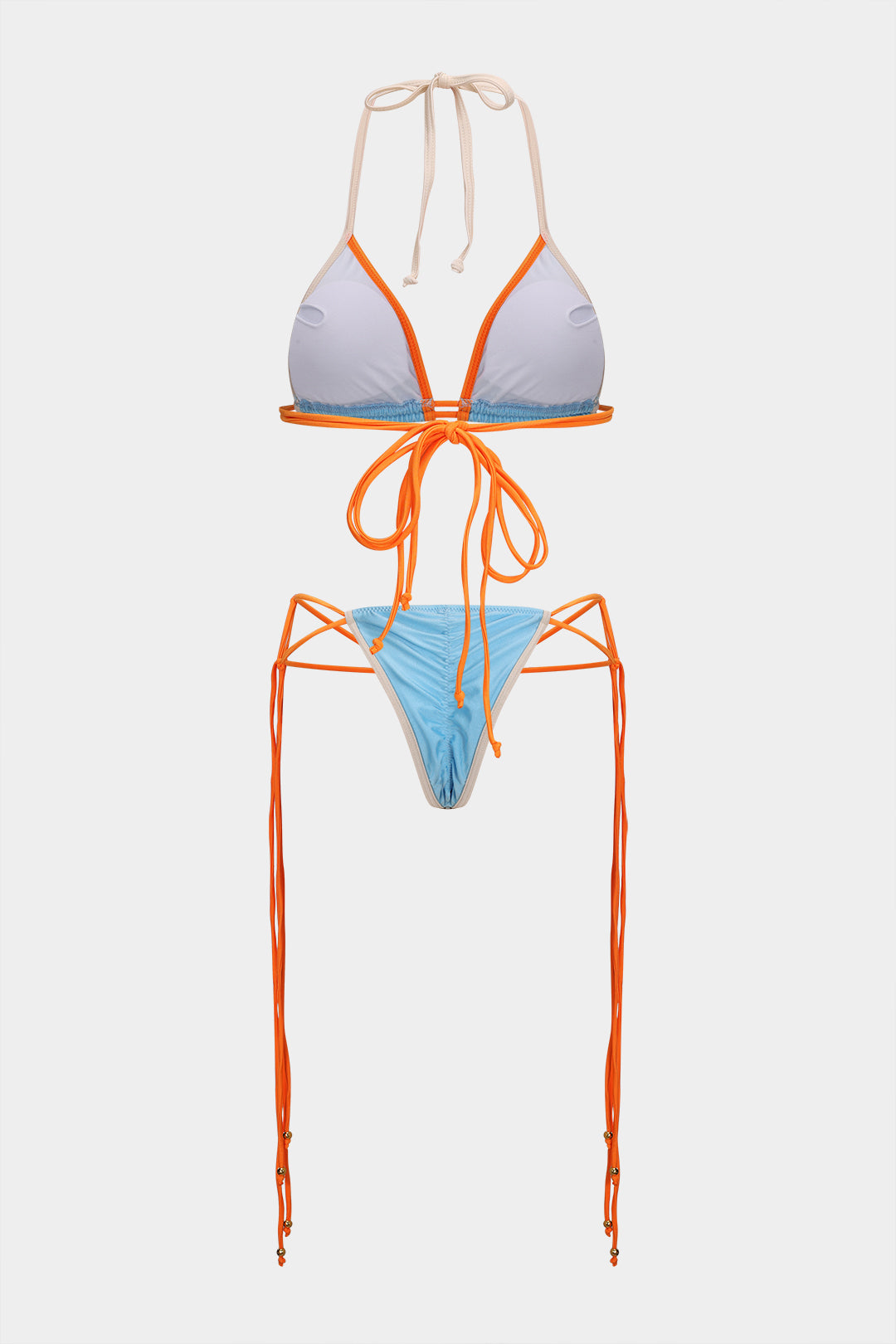 Kontrast Büzgülü Bağlamalı Bikini Takımı - JUNETTI®