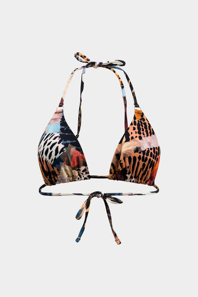Leopar Desenli Bağcıklı Sırtı Açık Bikini Takımı - JUNETTI®