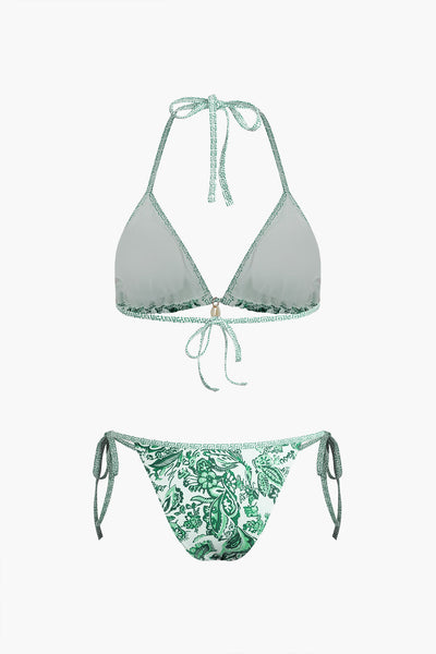 Retro Baskılı Halter Bikini Takımı - JUNETTI®