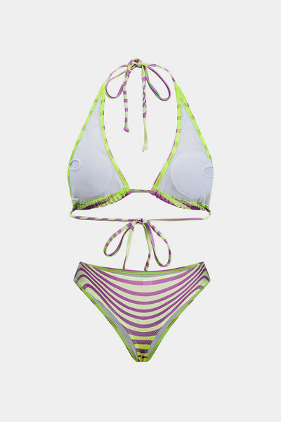 Renk Bloklu Bağcıklı Bikini Takımı - JUNETTI®