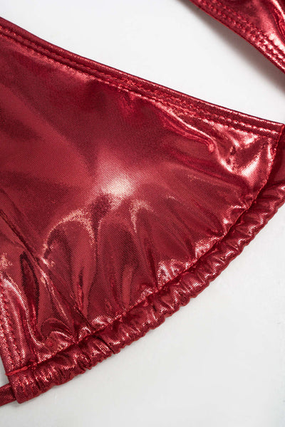Büzgülü Bağlamalı Sırt Dekolteli Bikini ve Bağlama Detaylı Pareo Takımı - JUNETTI®