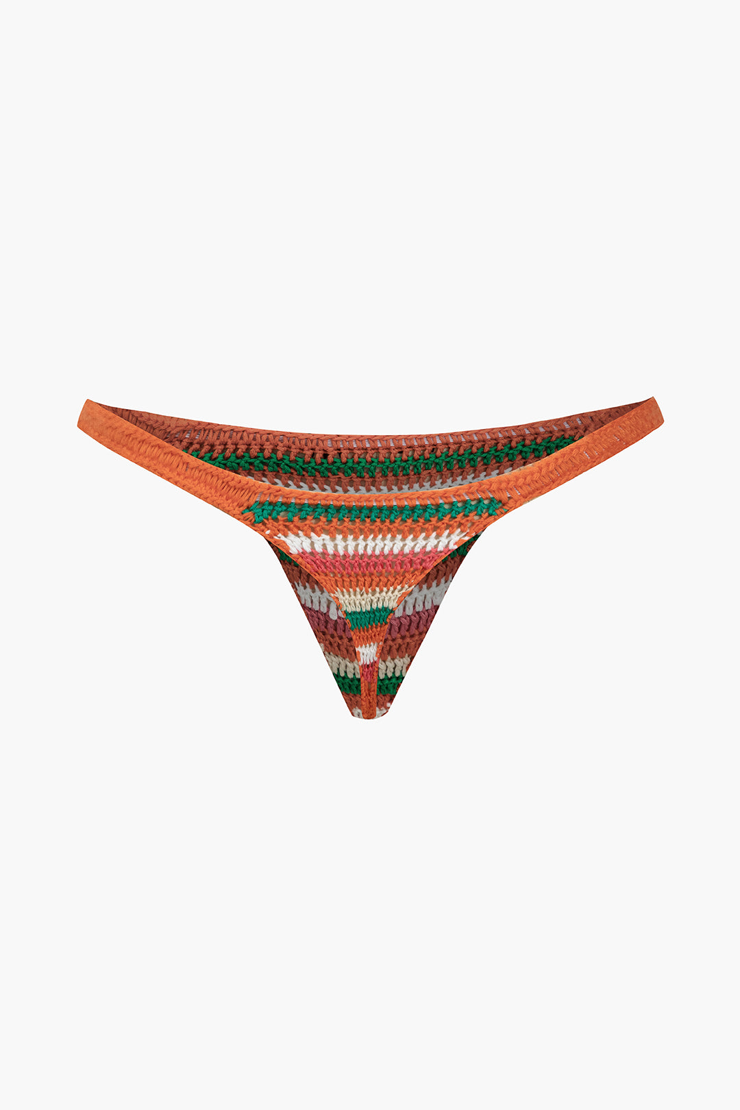 Gökkuşağı Desenli Şeritli Tığ İşi Bikini Takımı - JUNETTI®