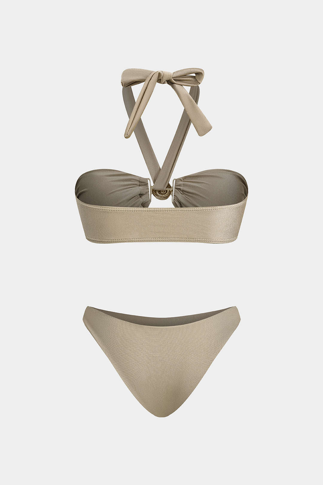 Metalik Büzgülü Bağlamalı Bikini Takımı - JUNETTI®