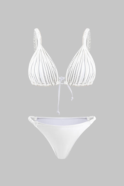Büzgülü Bağlamalı Sırt Dekolteli Bikini Takımı - JUNETTI®