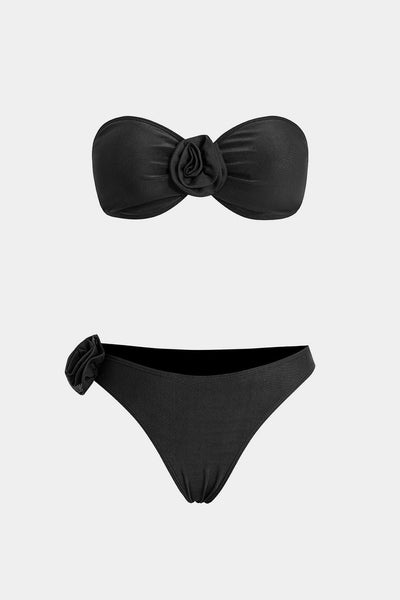 3D Çiçekli Büzgülü Bikini Takımı - JUNETTI®