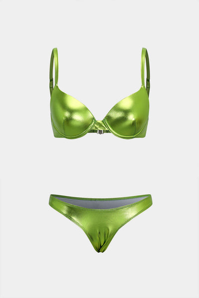 Büzgülü Sırt Dekolteli Şifon Bikini Takımı - JUNETTI®