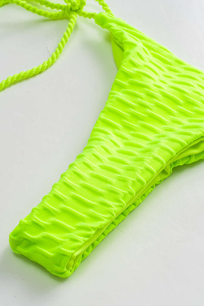Metalik Saçaklı Kıvrımlı Bağlamalı Bikini Takımı - JUNETTI®