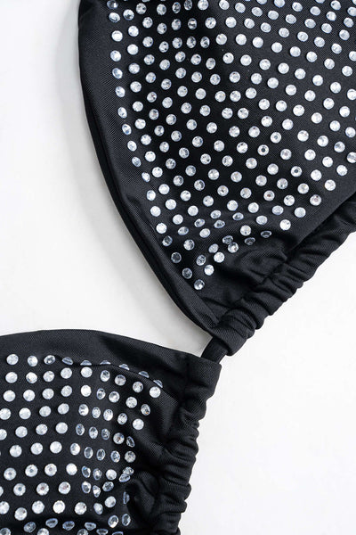 Strass Detaylı Bağlamalı Sırt Dekolteli Bikini Takımı - JUNETTI®