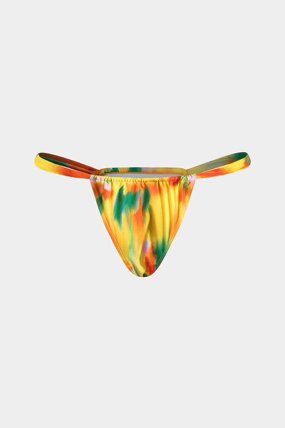 Tie Dye Desenli Büzgülü Dönme Kırma Bağlamalı Bikini Takımı - JUNETTI®