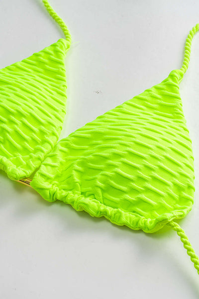 Metalik Saçaklı Kıvrımlı Bağlamalı Bikini Takımı - JUNETTI®