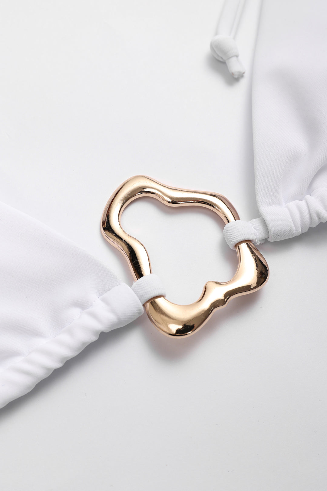 Metalik Dekorlu Büzgülü Bağlamalı Bikini Takımı - JUNETTI®