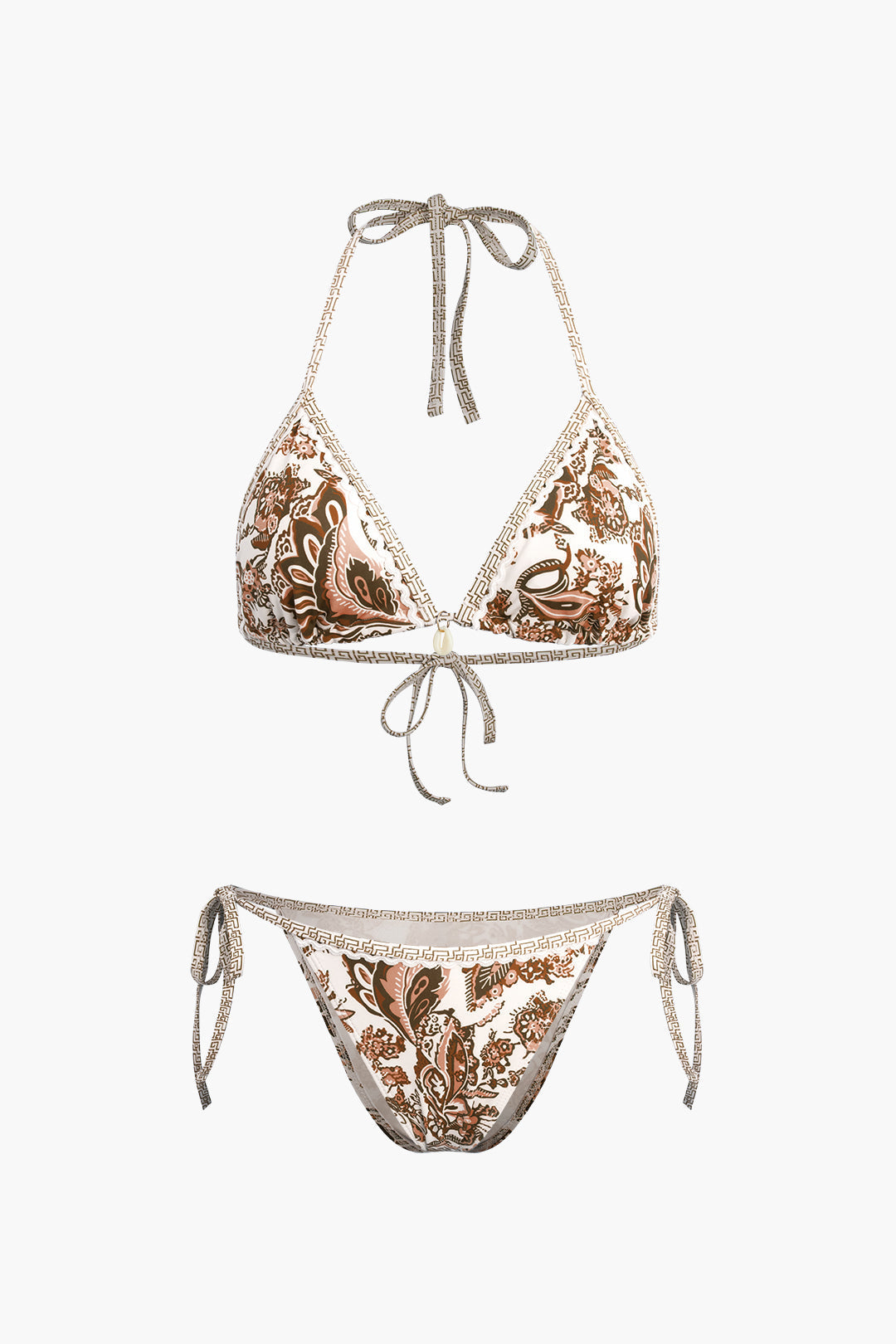 Retro Baskılı Halter Bikini Takımı - JUNETTI®