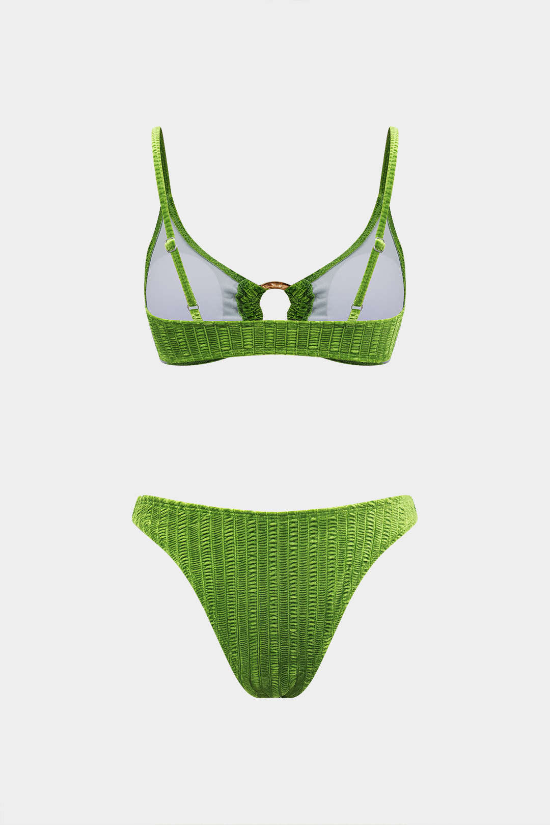 Kadife Dokulu O-ring 3 Parça Bikini Takımı - JUNETTI®