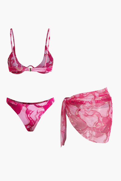 Baskılı Bikini Ve Sarong Takımı - JUNETTI®